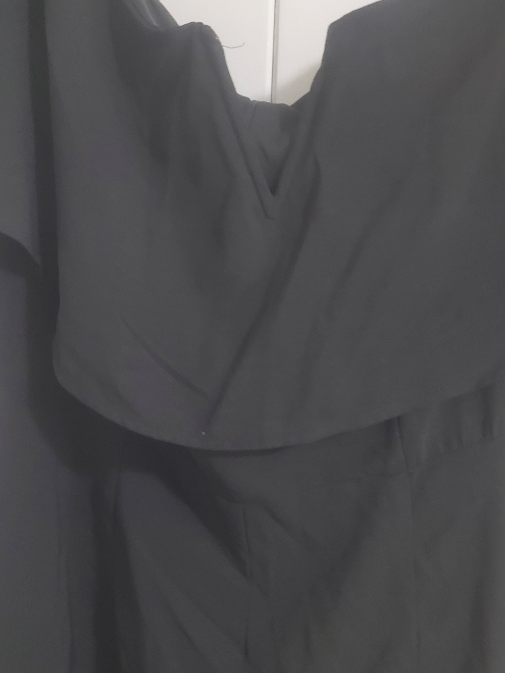 Off-Shoulder Black Ruffle Women's Romper - Picture 4 of 6